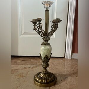 Elegant Brass Candelabra with Cream Accents